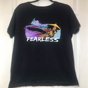 Disney Women's XL T-Shirt Raya And The Last Dragon Fearless Black